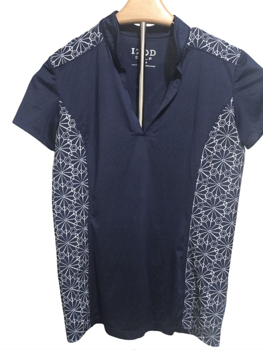 Izod Navy Short-Sleeve V-Notch Golf Top Athletic Athleisure Size  XS - Picture 3 of 7